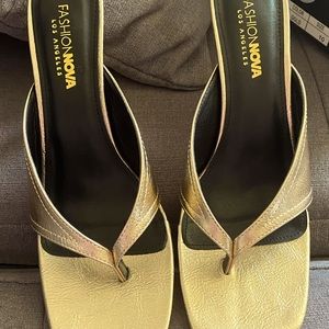 Gold Heeled Sandals (Fashionnova)